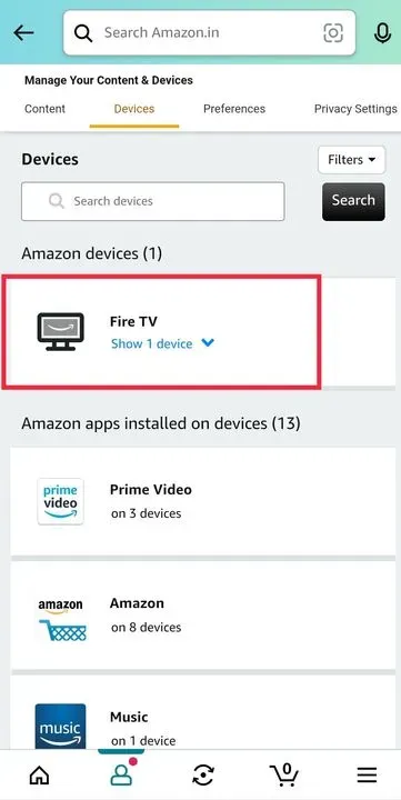 Image showing selection of Fire TV